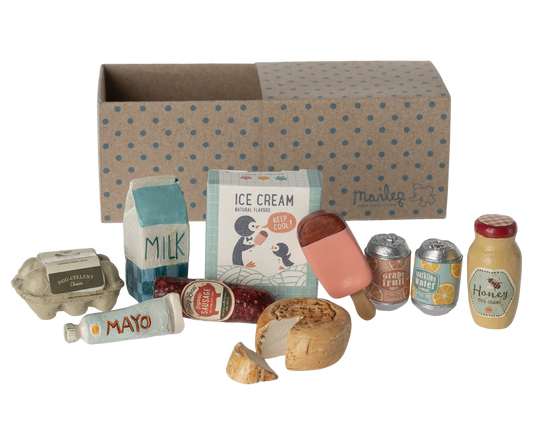 Scatola con alimenti in miniatura